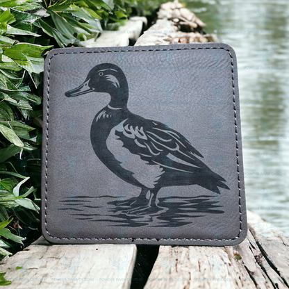 Wildlife Gray Leatherette 6 Coaster Set