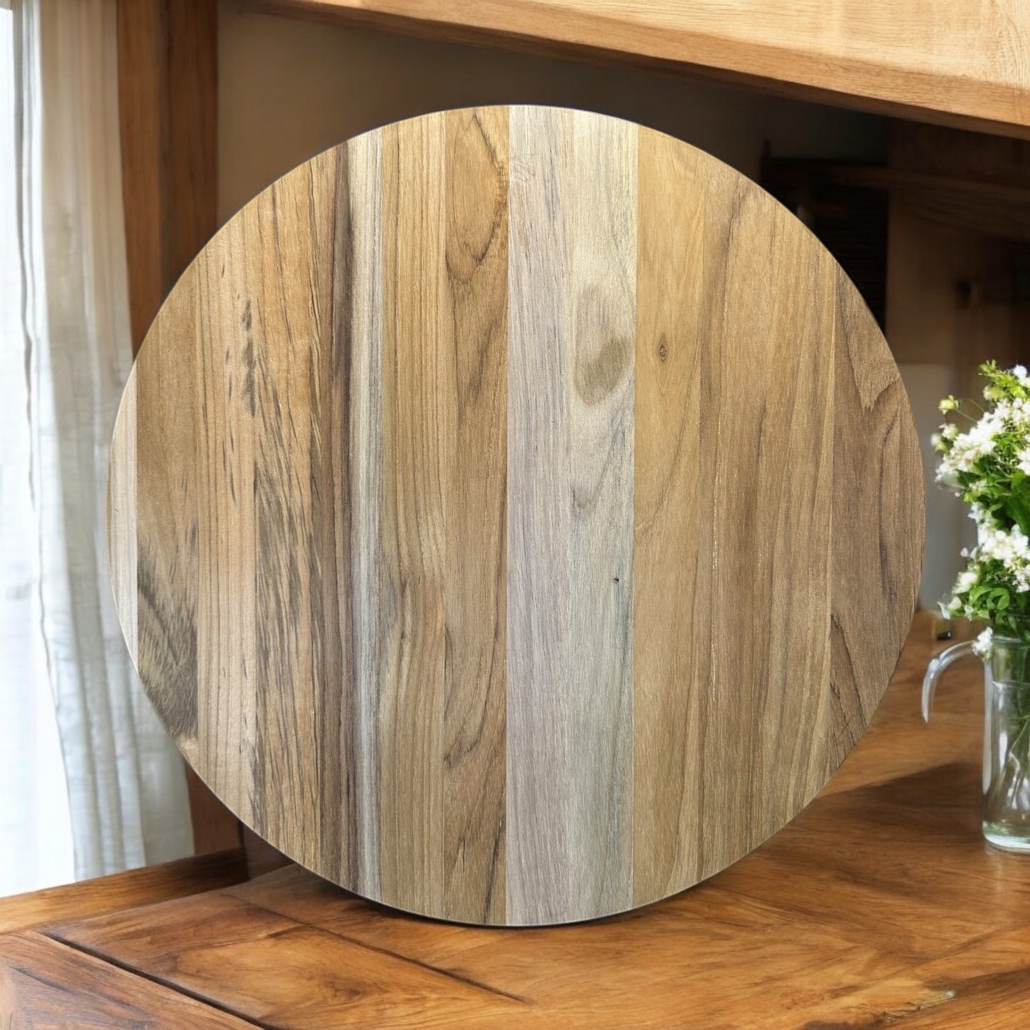 Grizzly Catching Fish Teak Charcuterie Board