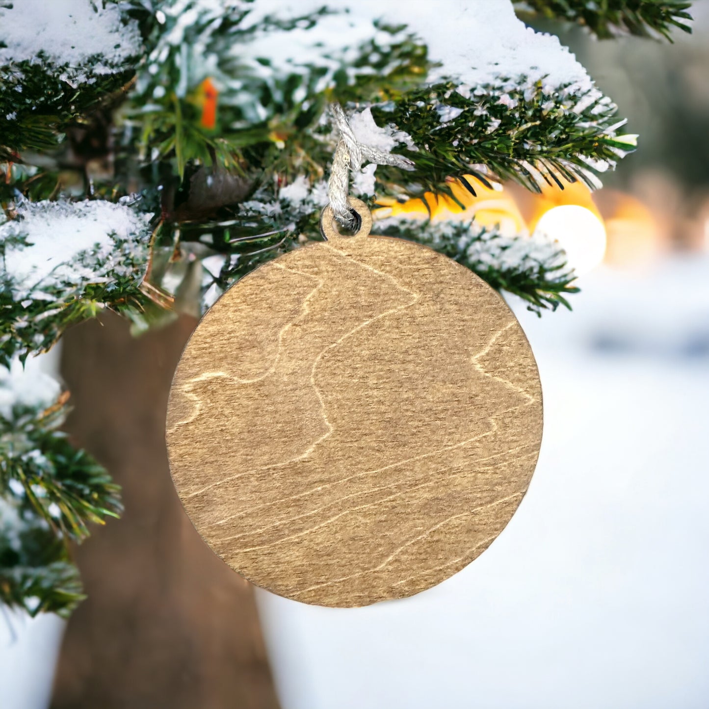 Believe Buffalo Plaid Wood Ornament