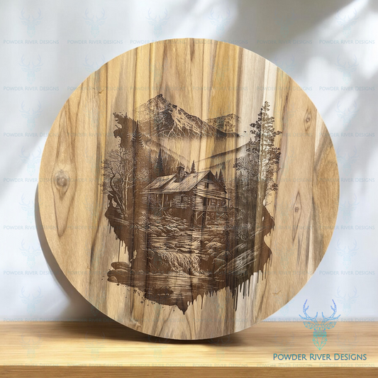 Cabin in the Woods Teak Charcuterie Board