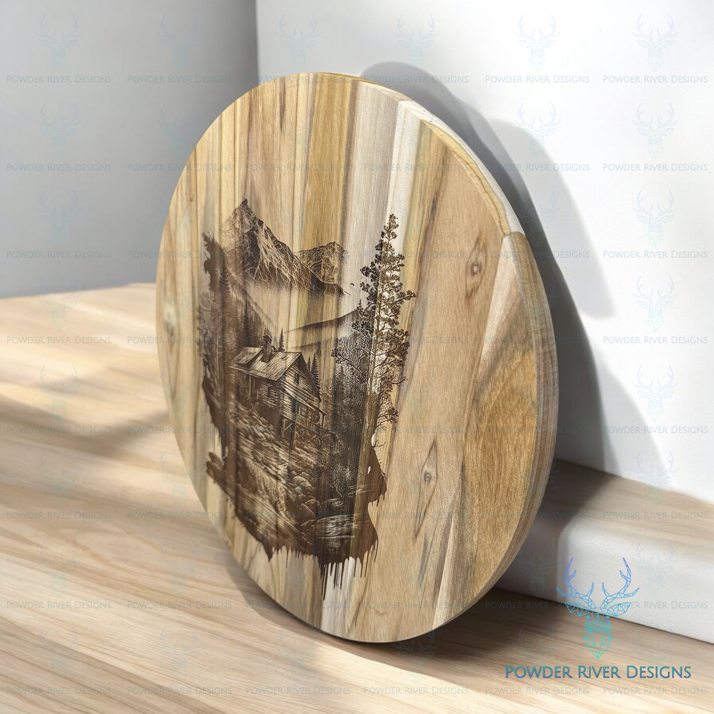 Cabin in the Woods Teak Charcuterie Board