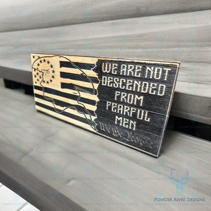 Fearful Men Patriotic Wood Flag