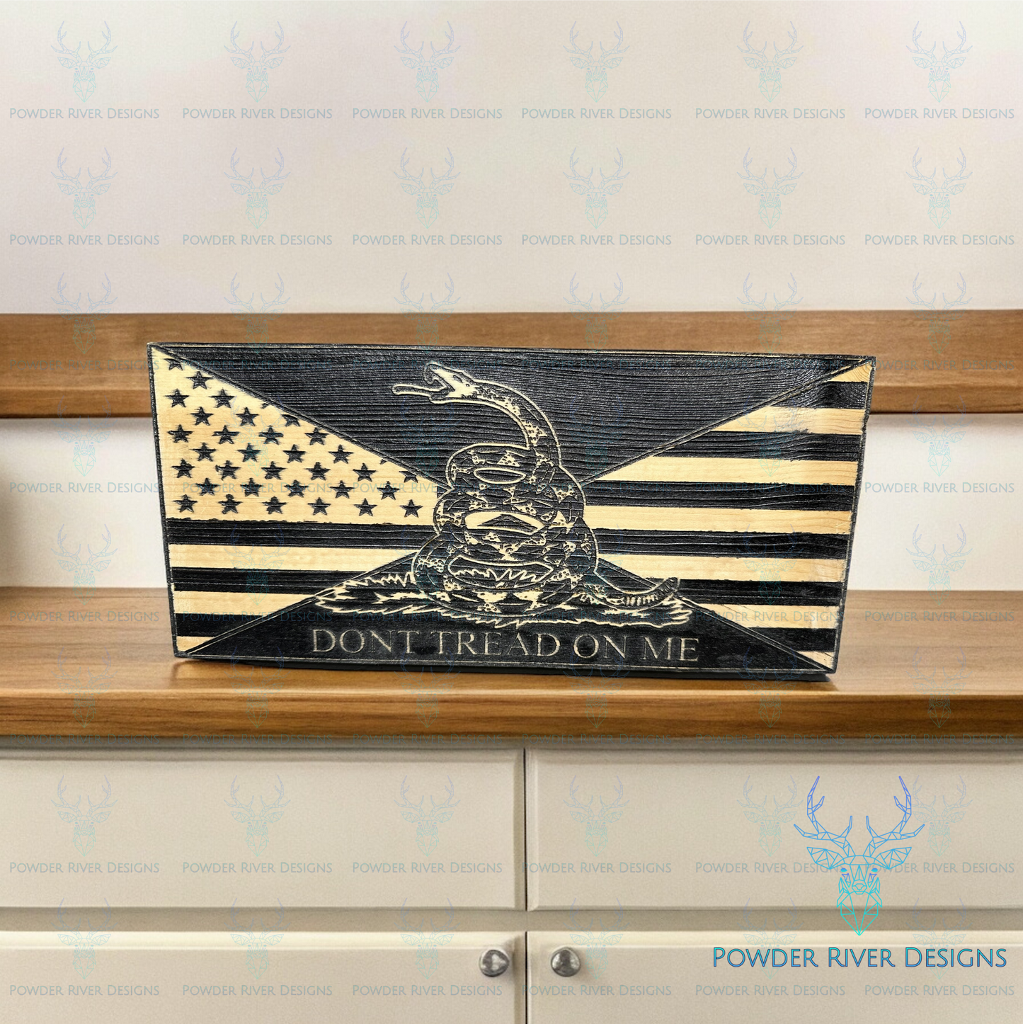 Don't Tread on Me Wood Flag