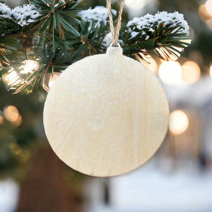 Elk Merry Christmas Wood Ornament