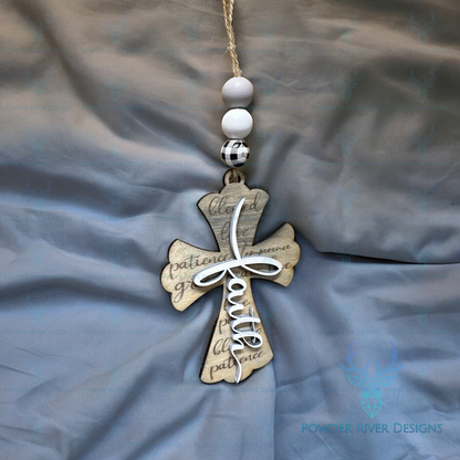 Faith Cross Car Charm