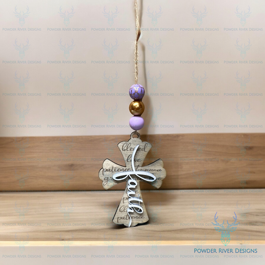 Faith Cross Car Charm