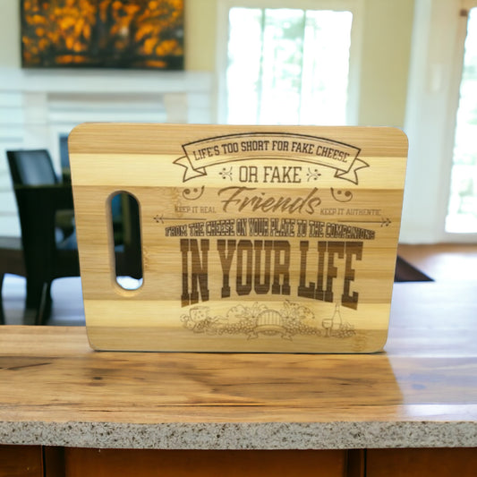 Life Is Too Short Bamboo Cutting Board