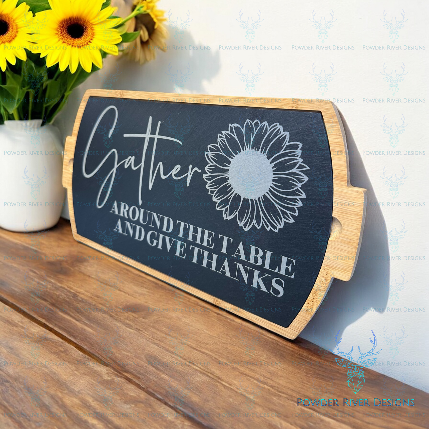 Gather Bamboo and Slate Charcuterie Board