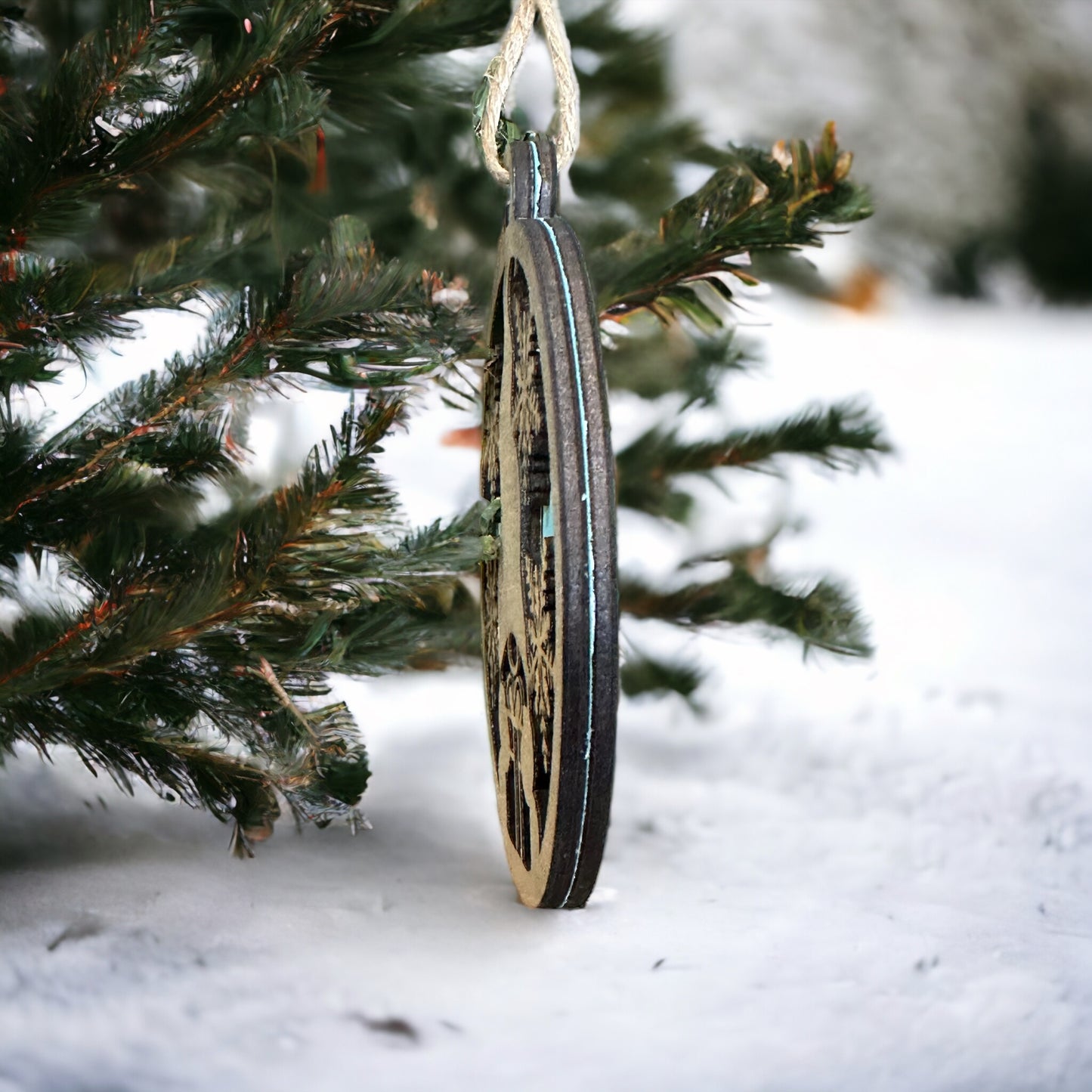 Gnome Two Layered Wood Ornament