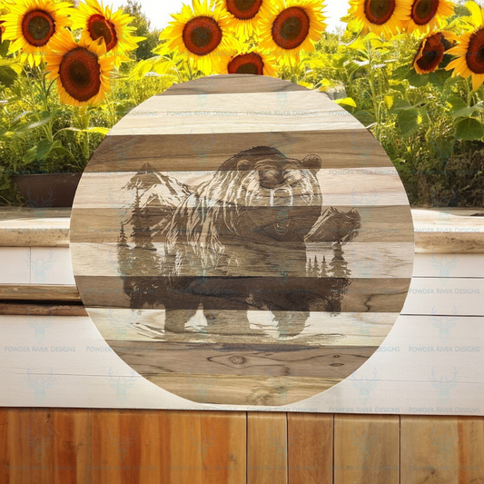 Grizzly Teak Wood Charcuterie/Sign