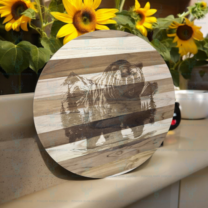 Grizzly Teak Wood Charcuterie/Sign