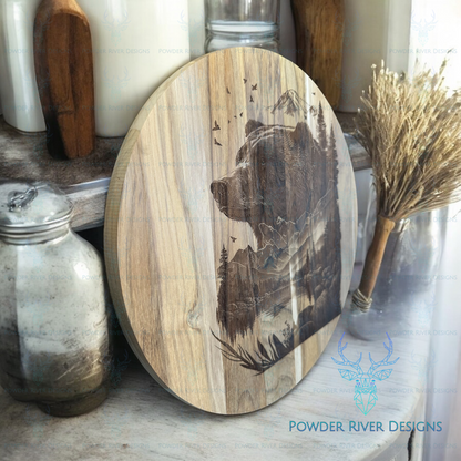 Bear Teak Wood Charcuterie Board