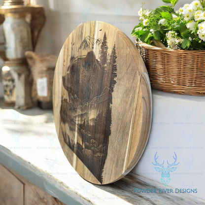 Bear Teak Wood Charcuterie Board