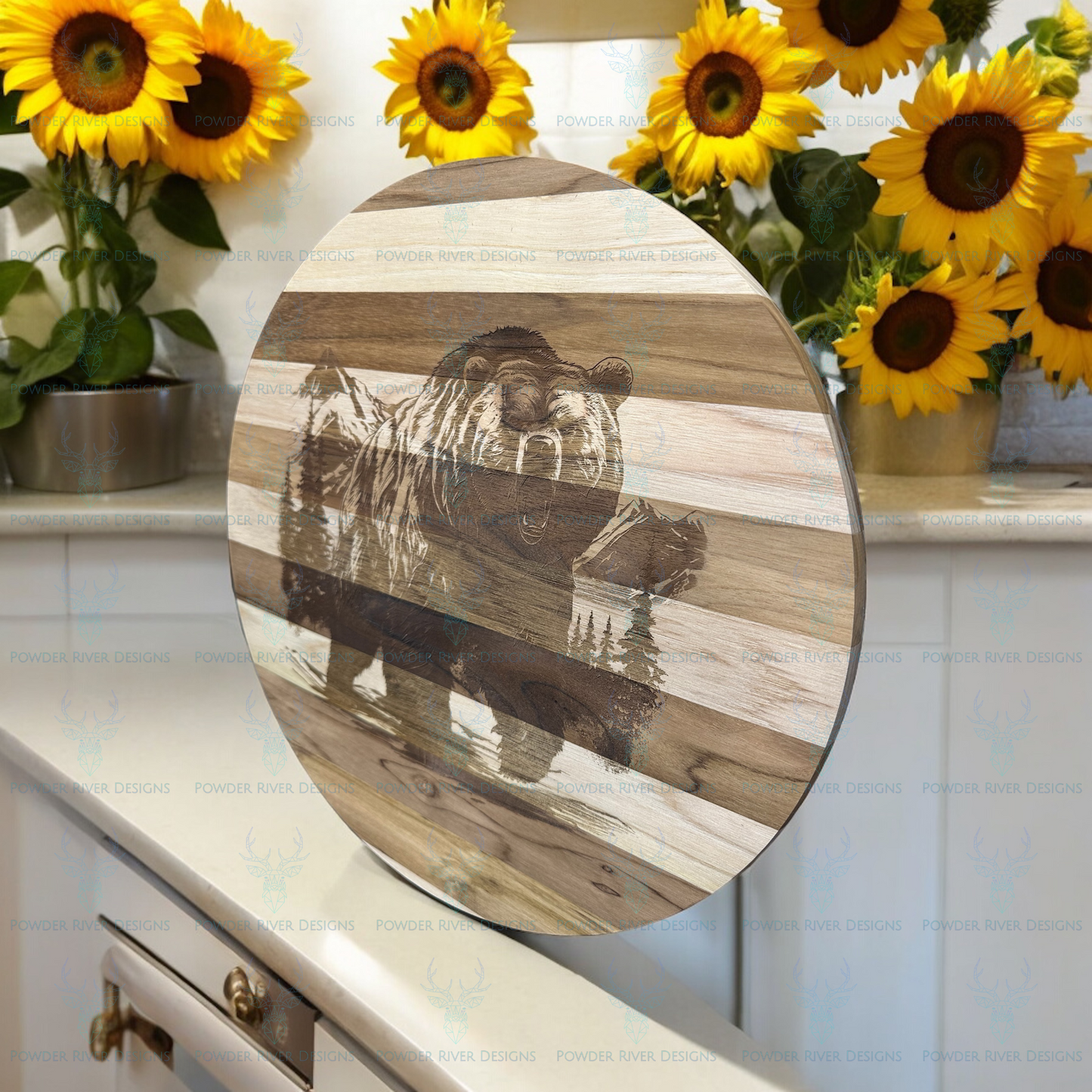 Grizzly Teak Wood Charcuterie/Sign