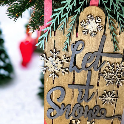 Let It Snow Wood Sign