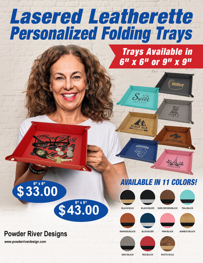 Leatherette Snap Tray with Personalization