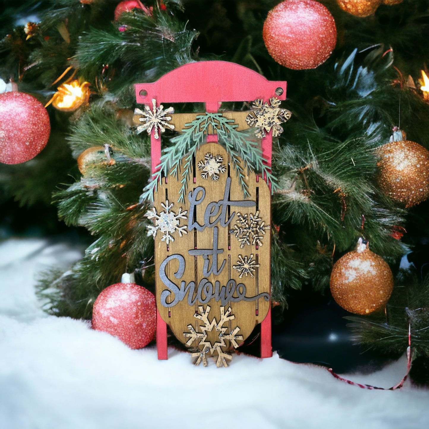 Let It Snow Wood Sign