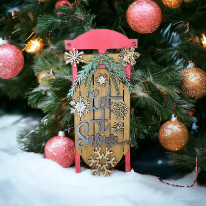 Let It Snow Wood Sign