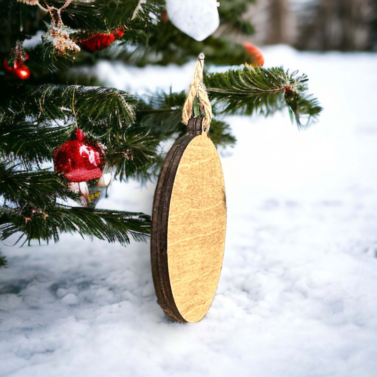 Merry & Bright Wood Ornament