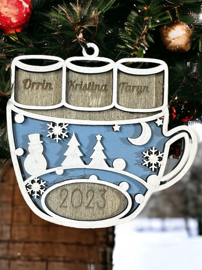 Customizable Hot Cocoa Mug Ornament