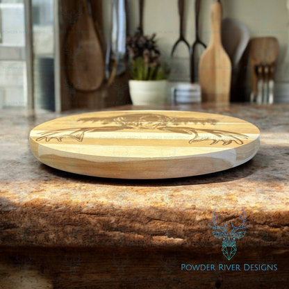 Moose Teak Wood Charcuterie Board