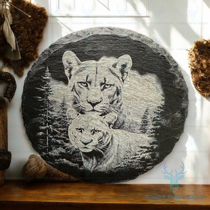 Mountain Lion Slate Coaster Set