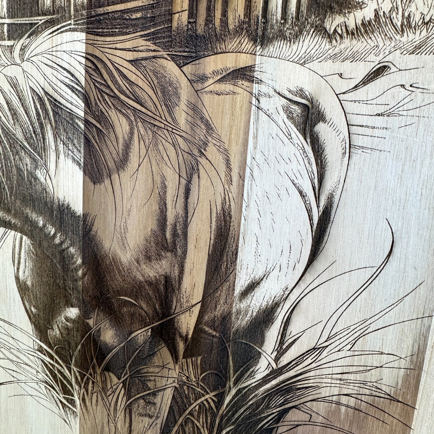 Horse and Barn Teak Wood Charcuterie/Decor Round