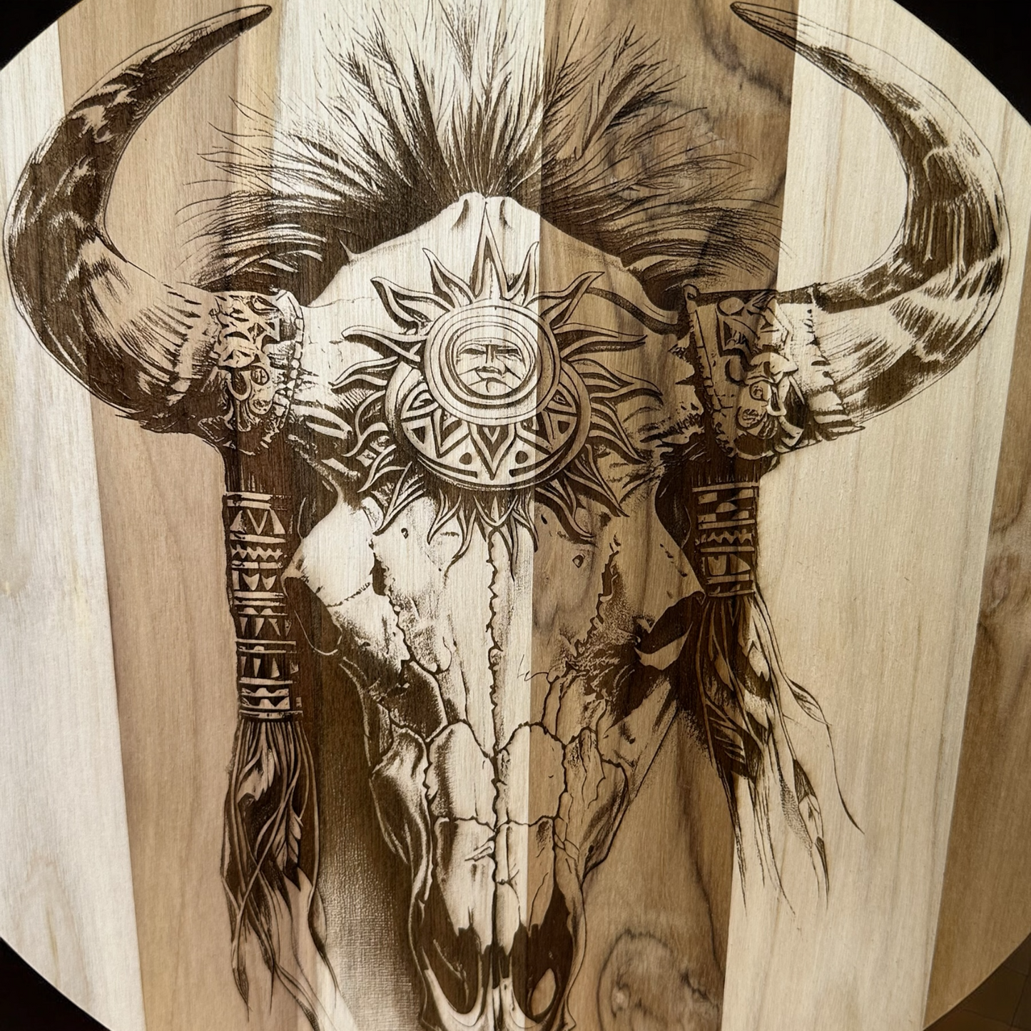 Western Skull Teak Wood Charcuterie Board/Sign