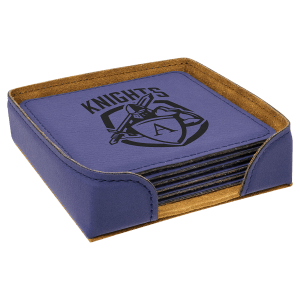 Wildlife Gray Leatherette 6 Coaster Set