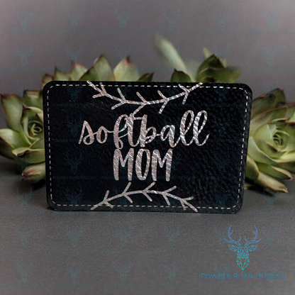 Softball Mom Custom Hat with Leatherette Patch