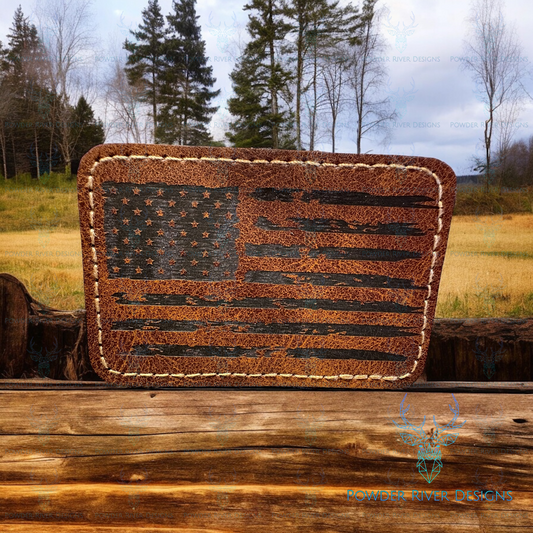 Tattered Flag Custom Hat with Leatherette Patch