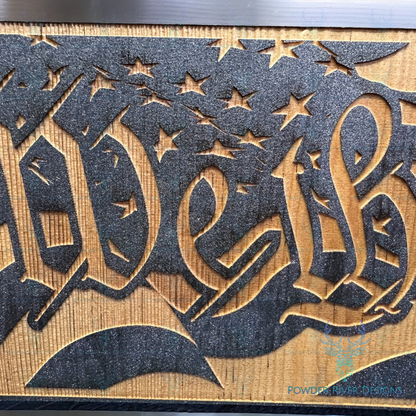 We the People Black Wood Flag