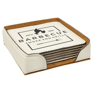 Wildlife Gray Leatherette 6 Coaster Set